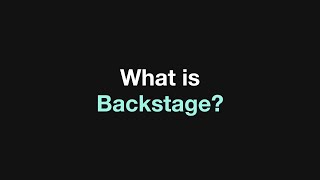 What is Backstage Explainer Video [upl. by Enened]