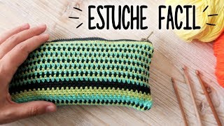 Como tejer un ESTUCHE a crochet NECESER  CARTUCHERA  Tutorial PASO A PASO  Ahuyama Crochet [upl. by Ettolrahs]