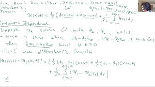 Sept 11 Pt1 Continuous Dependence of Solns to Wave Eqn [upl. by Munsey]