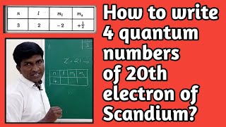 Write 4 quantum numbers of the 20th electron of Scandium atom  Important Physics practice questions [upl. by Oribel]