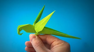 Perroquet origami  Comment faire un perroquet en papier  Oiseau en origami [upl. by Atlee]