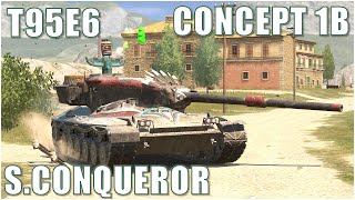 Super Conqueror Concept 1B amp T95E6 ● WoT Blitz [upl. by Aneliram27]