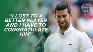 Novak Djokovic  Finalist Interview  Wimbledon 2023 [upl. by Ymiaj]