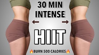 30 MIN INTENSE HIIT Workout  Burn 500 Calories  Full Body No Equipment  30x30 Day  8 [upl. by Idnac]