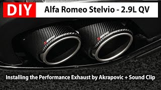 DIY Alfa Romeo Stelvio 29L QV Installing the Performance Exhaust by Akrapovic  Sound Clip [upl. by Alithea]