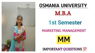 MARKETING MANAGEMENT  MBA  1 SEMESTER  IMPORTANT QUESTIONS  💯 PASS  BYshivanipallela [upl. by Anitsua]