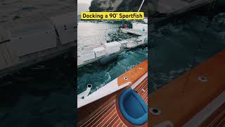 Docking a 90’ Sportfishing boat  Custom Boats [upl. by Alfie641]