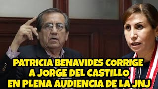 PATRICIA BENAVIDES CORRIGE A JORGE DEL CASTILLO EN PLENA AUDIENCIA [upl. by Issej]