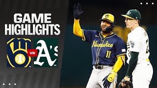 Brewers vs As Game Highlights 82324  MLB Highlights [upl. by Sileray]