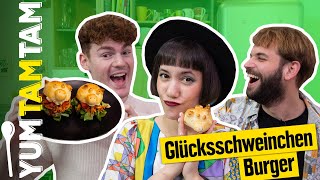 Glücksschweinchen Burger Rezept I Fingerfood für Silvester amp Neujahr [upl. by Pet]