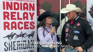 Will Lummis Steer Wrestling Sheridan WYO Rodeo [upl. by Elocen994]