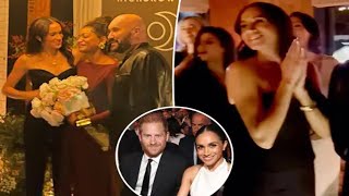 Meghan Markle dances with friends during glam night out in LA — sans Prince Harry [upl. by Sorodoeht]