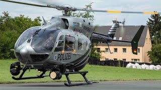 Polizei Thüringen  Landung und Start Habicht 2  DHTHD EC145  Rennstrecke Schleizer Dreieck [upl. by Ynohtnael]