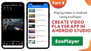 Video Player App in Android Studio Part 8  Play Video in Android using ExoPlayer [upl. by Vanzant508]