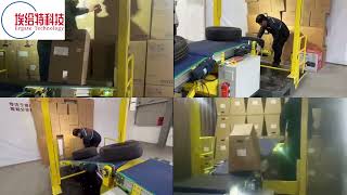 Help loaders unload parcels and irregular goods easily from containersconveyor warehouse loading [upl. by Repsac435]