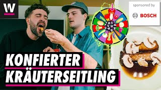 Konfierter Kräuterseitling mit Pilzjus – Rezept  Gemüseroulette mit Nico und Noah Bachofen [upl. by Enigroeg]