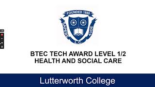 BTEC Health amp Social Care  An Introduction [upl. by Nosnorb]