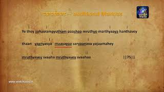 Learning Vedic Chants  Sri Rudra  Namakam  Additional Mantras  Verse 75 [upl. by Prochora]