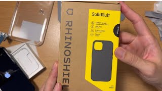 RHINOSHIELD SolidSuit Black for iPhone 15 61” [upl. by Shanley]