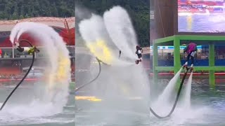 Flyboard montage  water jetpack water world this is to high [upl. by Nahtahoj596]