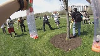 NERF WAR Athens HvZ Event  Humans vs Zombies [upl. by Ledairam900]