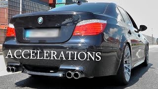 BMW M5 V10 E60  Sound amp Wheelspin amp Accelerations amp Onboard Autobahn 0310 kmh [upl. by Anaej]