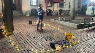 Boston MA  Violin Viiv Playing at Quincy Market [upl. by Seton303]