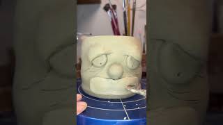 Sculpt a stoneware clown planter with me pottery [upl. by Ydennek188]