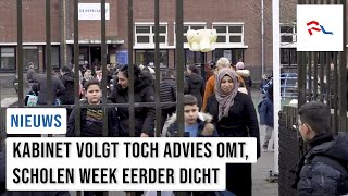 Kabinet volgt toch advies OMT scholen week eerder dicht [upl. by Tamara655]