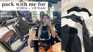 PACK WITH ME for Korea amp Vietnam and hair transformation VLOG  TheresaTrends [upl. by Alaik]