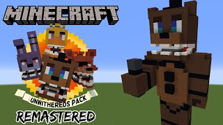 Minecraft Tutorial REDO Unwithered Animatronics Statue Pack Remastered Five Nights at Freddys [upl. by Annavahs]