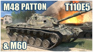 T110E5 M48 Patton amp M60 • WoT Blitz Gameplay [upl. by Lebatsirc]