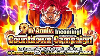 THE GLOBAL 9TH ANNIVERSARY COUNTDOWN HAS OFFICIALLY STARTED DBZ Dokkan Battle [upl. by Kanya]