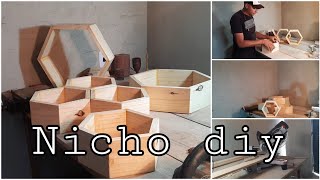 Nicho sextavado de pinus DIY simplificado passo a passo [upl. by Ssew147]