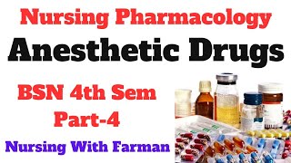 Anesthetic Drugs Pharmacology  BSN Sem 4th Part4  Nursing Pharmacology  Lecture With MCQS [upl. by Nnylirehs]