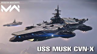 Modern Warships USS MUSK CVNX in action Helicarrier Mode [upl. by Engeddi]