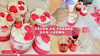 Como hacer velas aromáticas de cera de soja  Vela de Fresas con crema  Velas de cera de soja [upl. by Aicilat]