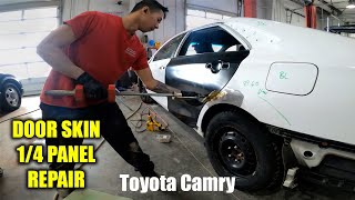 Door Skin and Quarter Panel Repair  TOYOTA CAMRY [upl. by Nnylatsirk982]