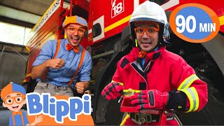 Blippis Fire Truck Vroom  Educational Kids Videos  Fun Compilations [upl. by Labinnah]