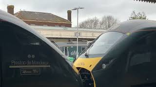 Off goes 800017 on 2U12 to Cardiff Departing Taunton 1048 31 Late running Express due to delay [upl. by Alemat806]