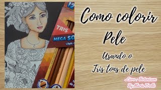 Como colorir PELE com tris tons de pele  Botanicum coloring book  Maria Trolle [upl. by Cornela829]