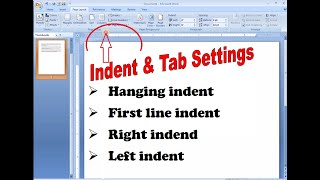 Use of Hanging IndentFirst Line Indent in ms word 2007 [upl. by Buck285]