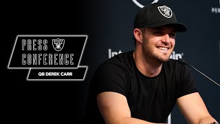 QB Derek Carrs Contract Extension Press Conference  41322  Raiders  NFL [upl. by Bonny]