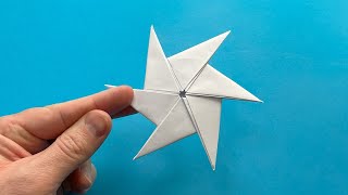 Étoile Ninja Origami  Comment fabriquer un shuriken à six pointes en papier  Armes en papier [upl. by Salomone831]