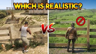 IS RDR 2 REALLY MORE REALISTIC THAN GTA 5 GTA 5 VS RDR 2 DETAILS COMPARISON [upl. by Aronas]