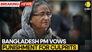 Bangladesh quota protests PM Sheikh Hasina addresses nation over deadly protests  WION Breaking [upl. by Barfuss]