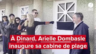 Arielle Dombasle  Ouest France  à Dinard inauguration de sa cabine de plage 4 octobre 2024 [upl. by Eahsram]