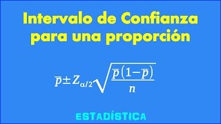 Intervalo de confianza para la proporción de la población [upl. by Amalie]