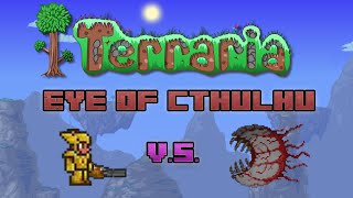 Terraria  Defeating Eye Of Cthulhu w Minishark [upl. by Rina]