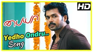 Paiya Movie Scenes  Yedho Ondru Song  Karthi leaves  Tamanna comes in search of Karthi [upl. by Kress]